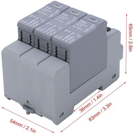 Jeffergarden Voltmètre à rail DIN triphasé ampèremètre protecteur de  surintensité de surtension automatique AC 390500V 63A