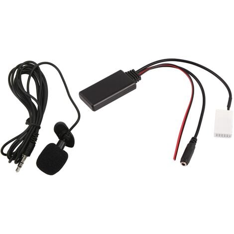 Adaptateur de Musique Bluetooth 12 Broches 5.0 Câble Audio Auxiliaire  Microphone Remplacement Mains Libres pour Peugeot 207 307 407 308 Citroën  C2 C3