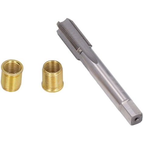 Jeffergarden Outils de réparation de trou de filetage de bougie d'allumage métal M12x1.25 Inserts M14x1.25 robinet 14mm Kit rethreadé