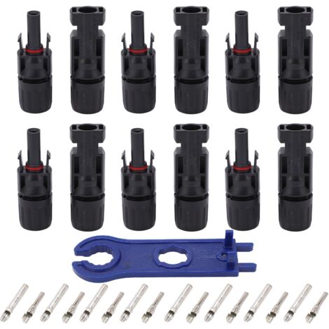 GARRYFIZH 12 pièces connecteur solaire photovoltaïque IP67 cuivre étamé broches mâle femelle Kit de connecteur pour l'industrie 1000V 30A
