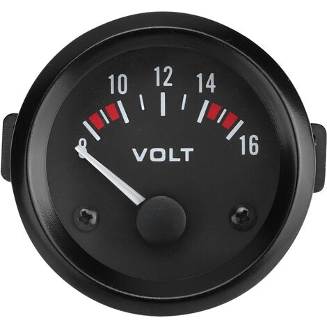 Jeffergarden Voltmètre universel 12V pour voiture, jauge de tension 52mm/2 pouces, 8-16V BX100007