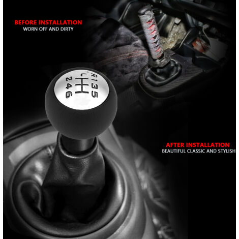 Jeffergarden Pommeau de Levier de Vitesses Voiture ABS 6 Vitesses Pommeau de Levier de Vitesses, Levier de Vitesse Levier de Vitesse Tête Adaptateur pour 307 308 3008 407 5008 807 C3 C4 C8