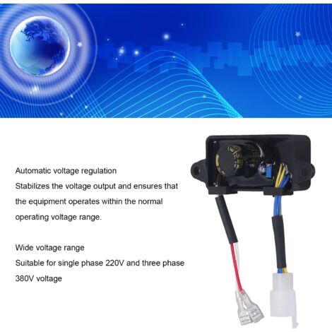 Jeffergarden Régulateur de tension automatique AVR, régulateur de tension de générateur monophasé 220V 380V