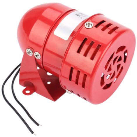 Jeffergarden Sirene Alarme 220V Puissant à Exterieure, Sirene Alarme 120dB, Rouge Moteur Conduit Sirène Métal Corne Industrie Bateau Alarme 25W 50mA