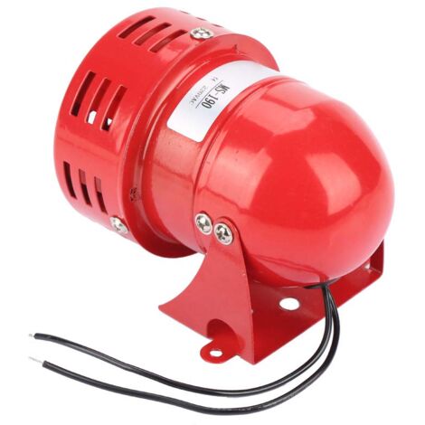 Jeffergarden Sirene Alarme 220V Puissant à Exterieure, Sirene Alarme 120dB, Rouge Moteur Conduit Sirène Métal Corne Industrie Bateau Alarme 25W 50mA