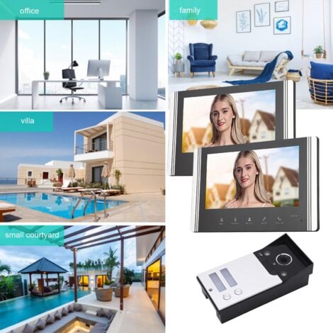 Jeffergarden Visiophone , Système d'interphone vidéo avec écran LCD TFT de 7 pouces, grand angle de 120 ° pour maison et appartement, AC100-240V