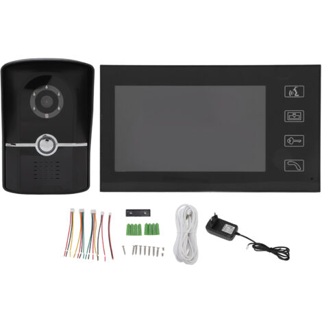 Jeffergarden Sonnette de téléphone vidéo intelligente, système d'interphone électronique pour la maison avec 16 cloches, prise ue 100V-240V