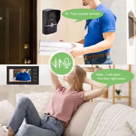 Jeffergarden Sonnette de téléphone vidéo intelligente, système d'interphone électronique pour la maison avec 16 cloches, prise ue 100V-240V
