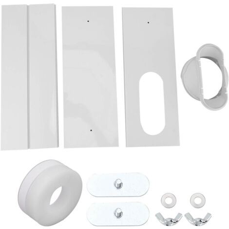 Jeffergarden – Kit d'aération de fenêtre de climatiseur – 3 plaques en PVC – Installation facile – Compatible avec tuyaux 14,5/19,8 cm – Étanchéité optimale