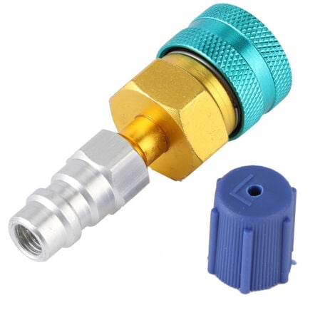 Jeffergarden Adaptateur de climatisation, coupleur rapide R1234YF côté bas pour tuyau de charge