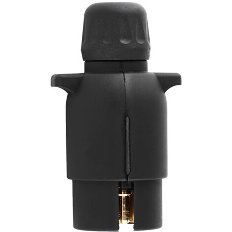 Jeffergarden Prise de remorque électrique 12V, 7 broches, Type N, adaptateur de connecteur de câblage en plastique à 7 pôles, noir