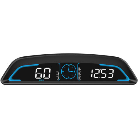 Jeffergarden Compteur de vitesse GPS numérique à affichage HUD de voiture universel avec réglage automatique de la luminosité de l'alarme de vitesse pour véhicule