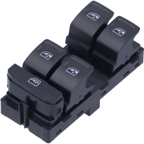 Jeffergarden Interrupteur de commande principal de fenêtre de porte 5G0 959 857 D noir de remplacement pour SEAT Leon 2020