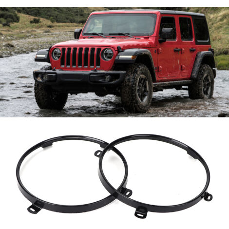 Jeffergarden 2 pièces 7 pouces support de montage de phare anneau support de lampe convient pour Jeep Wrangler TJ 07-18