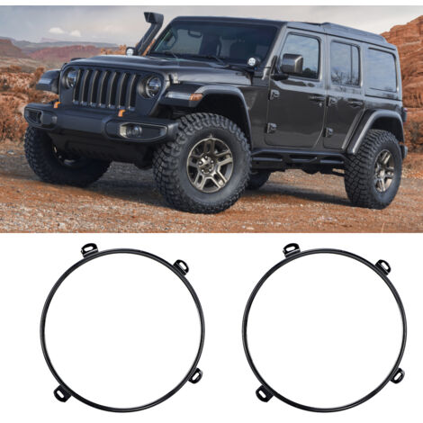 Jeffergarden 2 pièces 7 pouces support de montage de phare anneau support de lampe convient pour Jeep Wrangler TJ 07-18