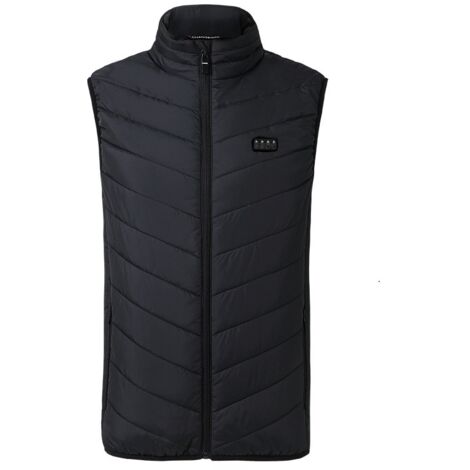 Jeffergarden Gilet chauffant électrique 17 zones, température constante intelligente, 4 interrupteurs, 3 vitesses, gilet chauffant Intelligent, noir 6XL
