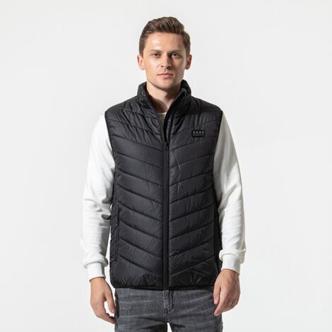 Jeffergarden Gilet chauffant électrique 17 zones, température constante intelligente, 4 interrupteurs, 3 vitesses, gilet chauffant Intelligent, noir 6XL