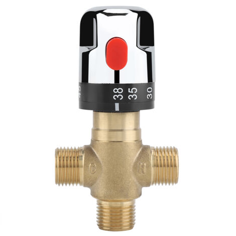 GARRYFIZH Mélangeur thermostatique en laiton, tuyau de température de l'eau, contrôle du Thermostat du bassin (1/5)