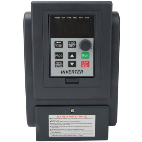 Jeffergarden Onduleur Triphasé Variateur de fréquence Variateur VFD Convertisseur de fréquence 2.2kW 220VAC Entrée monophasée Sortie triphasée pour le contrôle de la vitesse du moteur de broche