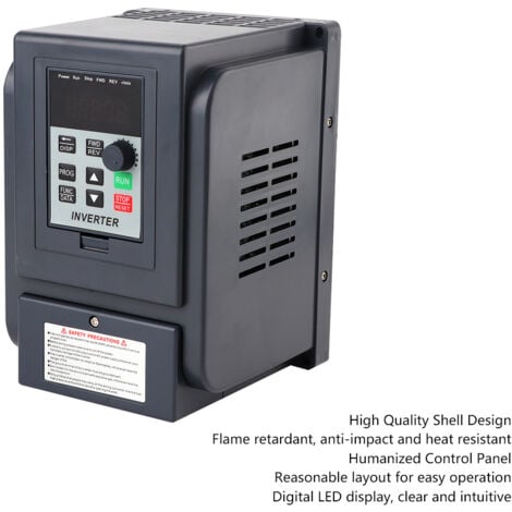 Jeffergarden 1-Phase 220V Input 3-Phase 380V Output 1.5KW VFD Contrôleur de vitesse à onduleur à fréquence variable