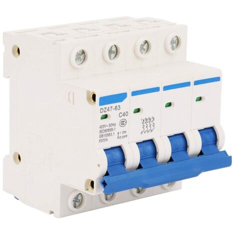 Jeffergarden DZ47-63 Disjoncteur Miniature 40A 400V Courant Surcharge Court-Circuit Protection 4P 6KA 50Hz