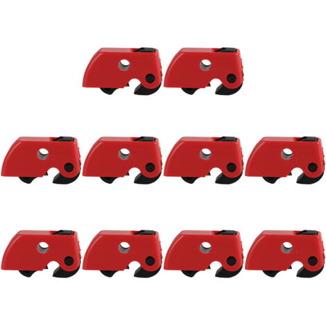 GARRYFIZH Lot de 10 disjoncteurs universels rouges, pour éviter les interrupteurs accidentels, fonctionne avec tous les cadenas et loquets de verrouillage