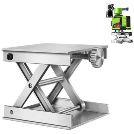 Jeffergarden Plate-forme élévatrice de niveau laser,Table Élévatrice de Laboratoire,   Hauteur de Levage Extensible de 0 à 62 mm,Argent