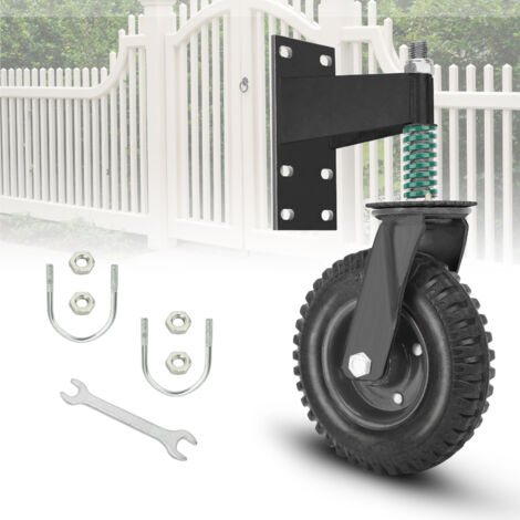 Jeffergarden Roue de Portail Robuste 20 cm Roulettes à Ressort Roulettes Pivotantes Roue de Portail pour Portail en Bois et Clôture Charge 272 kg