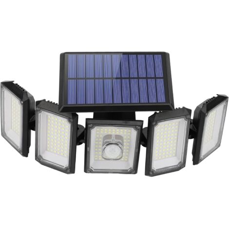 Jeffergarden Lot de 1 lampes solaires d'extérieur à détecteur de mouvement 300LED, éclairage grand angle, étanchéité IP65, lampes solaires de sécurité, pour porche, cour, patio, jardin, allée, garage (1/5)