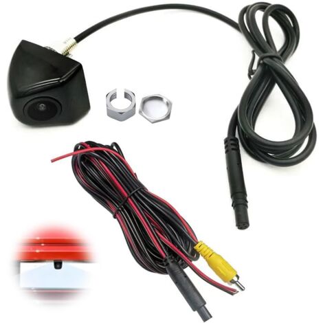Jeffergarden ‌Caméra de recul universelle 170° fish-eye ajustable - Compatible SUV, camping-car, van, pickup , étanche IP65 - Noir