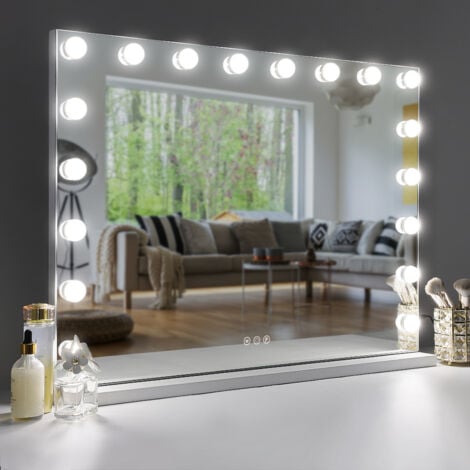 Dripex Miroir Maquillage Hollywood avec Lumière Miroir Maquillage Lumineux  LED avec 14 Ampoules 3 Modes Réglables