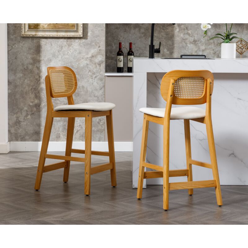 uyeoco Lot de 4/2 Coussins De Siège De Chaise Bureau avec Attaches 32/40/ 45cm ​Coussin De Chaise Rond pour Tabouret De Bar De Bistrot Chaises De Salle À Manger(Color 3,2PCS_32X32CM/12X12IN