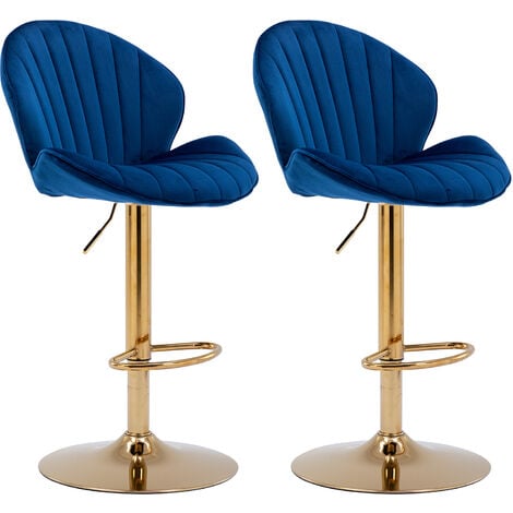 Wahson Tabouret de Bar Lot de 2 Chaise Bar Haute en Velours