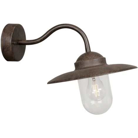 Nordlux – Applique murale LED métal couleur rouille – H.27 – IP54 – Culot E27 – Pour extérieur – Globe en verre pour éclairage entrée et terrasse