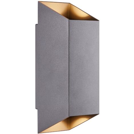 Nordlux – Applique murale extérieure NICO Square 22 en aluminium anthracite – H.23.5 cm – IP54 – Éclaire vers le haut et le bas – GU10