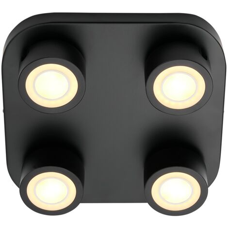 Plafonnier CLYDE 4-Spot Métal Noir, H.7.5 - IP20 - LED Module /Nordlux Intérieur (1/5)