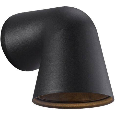 Applique murale FRONT Single Aluminium Noir, H.15.6 - IP44 - GU10 /Nordlux Extérieur (1/3)