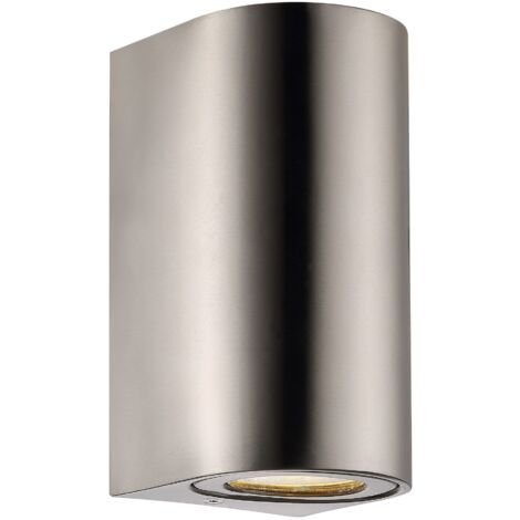 Applique murale CANTO Maxi 2 Acier inoxydable Inox, H.17.2 - IP44 - GU10 /Nordlux Extérieur (1/5)