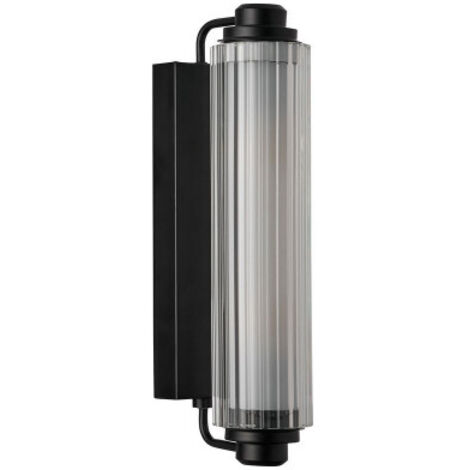 Nordlux – Applique de salle de bain noire en plastique – Hauteur 35cm – IP44 – Douille E14 – Éclairage diffus pour miroir