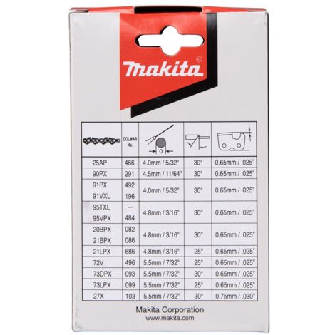 Cadena para motosierra 25cm 3/8" 90PX 40M - MAKITA 191H00-0