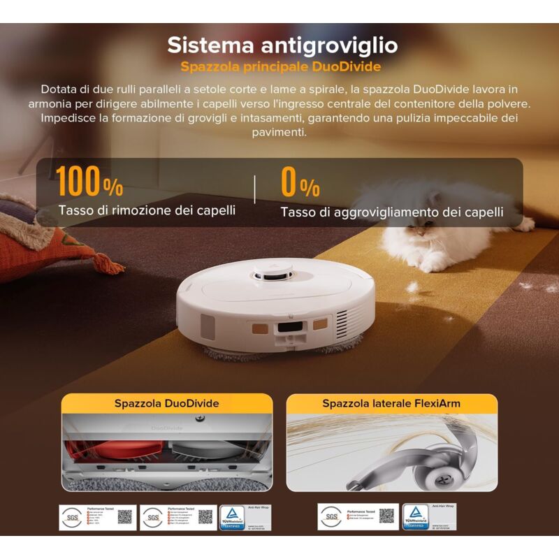 Qrevo Kit di Accessori di Ricambio per Roborock Q Revo Aspirapolvere Qrevo Ricambi 2* Sacchetti di Polvere 2* Riparatori Principali 4* Spazzole Laterali 4* Filtro 1* Puscella di Pulizia 4* Mop