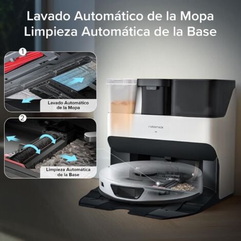 Roborock S7 Max Ultra Robot Aspirapolvere con Base Autosvuotante/Autolavante/Autoasciugante/Autorigenerante/Autopulente (5500 Pa, Prevenzione Attiva Degli Ostacoli, App/Controllo Vocale)