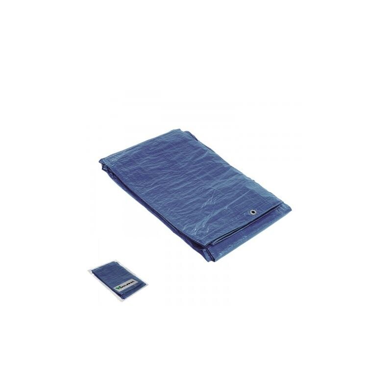 Lona impermeable reforzada 2 x 3 metros(aproximadamente) con ojetes metálicos, lona de protección duradera, color azul.