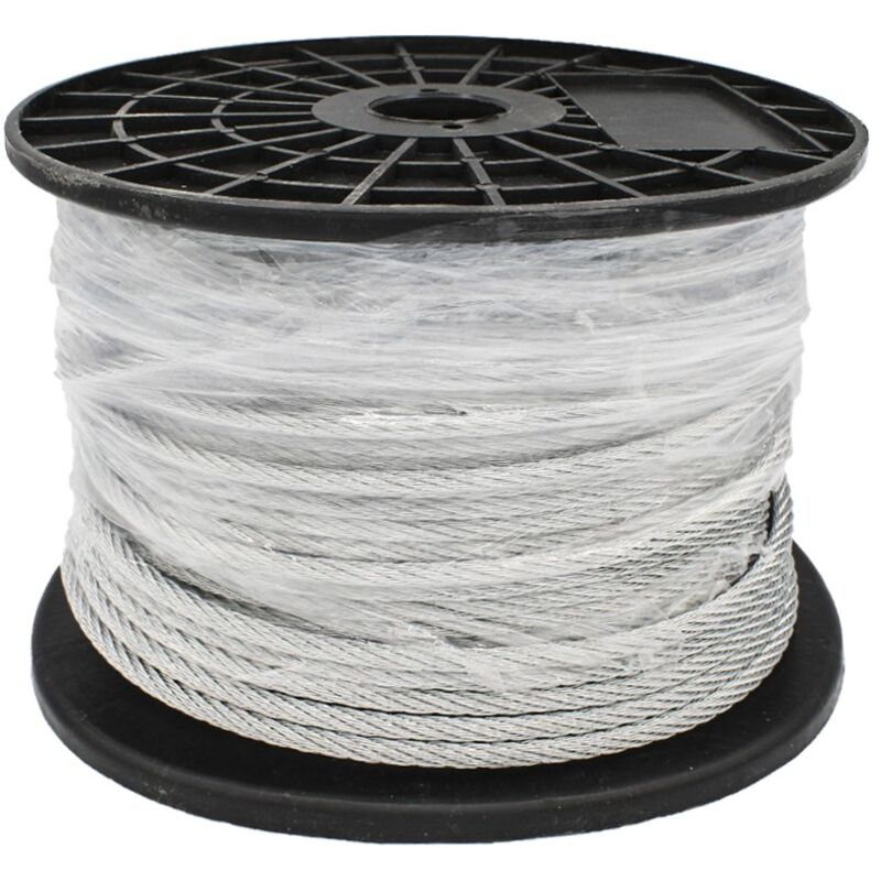 Rollo 100 m cable acero 4 mm galvanizado (6x7x1)