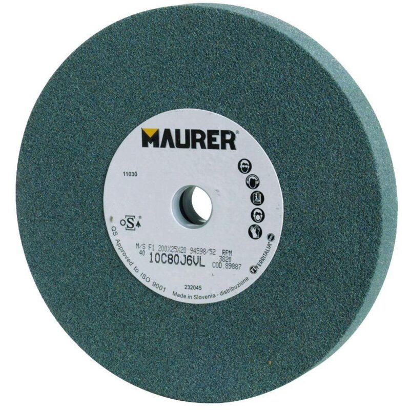 Muela maurer carburo de silicio 200x20x20 mm. grano 80