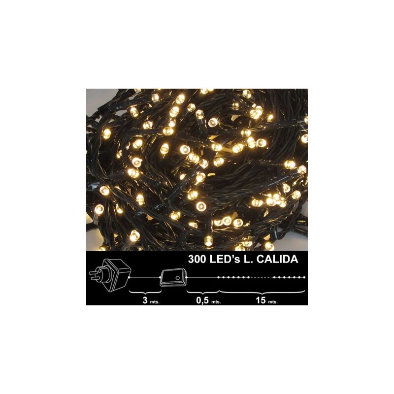 Luces navidad 300 leds luz calida interior / exterior (ip44)