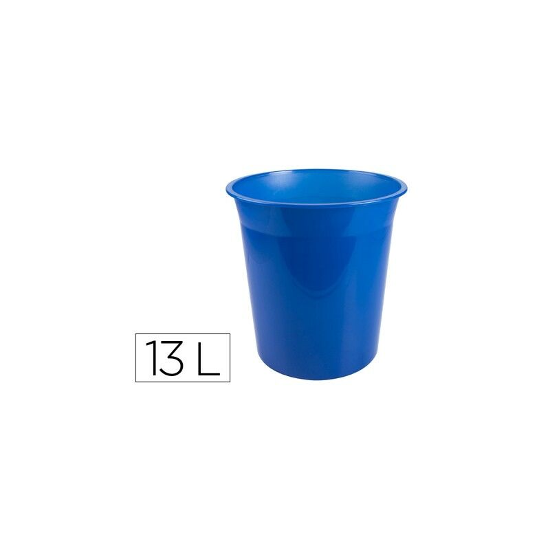 Papelera plastico q-connect azul translucido 13 litros dim. 275x285 mm