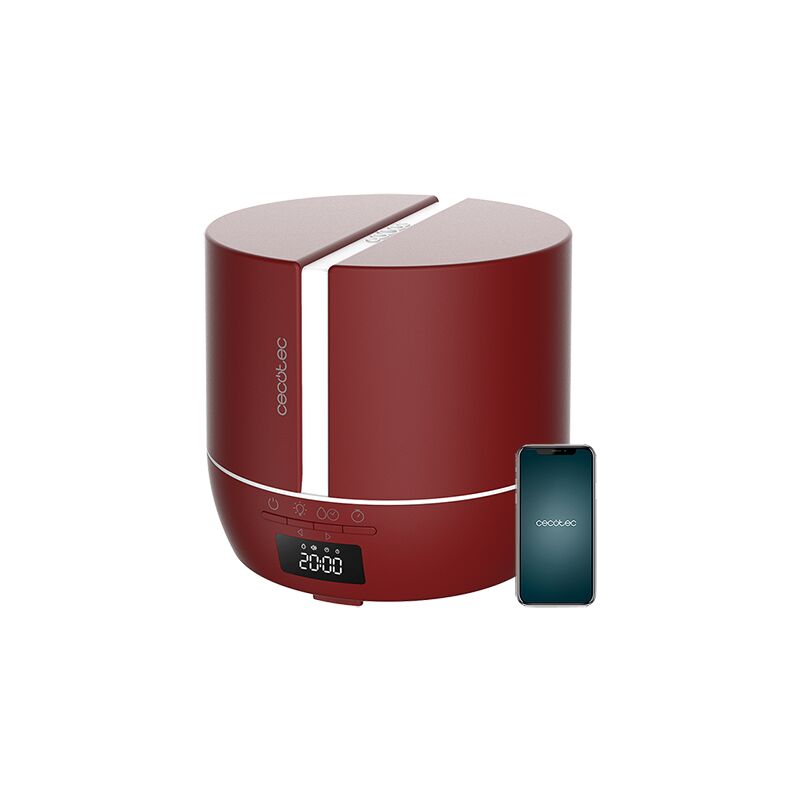 Difusor de aroma purearoma 550 connected garnet, capacidad 500ml, pantalla led, 3 modos de funcionamiento, control bluetooth, ap