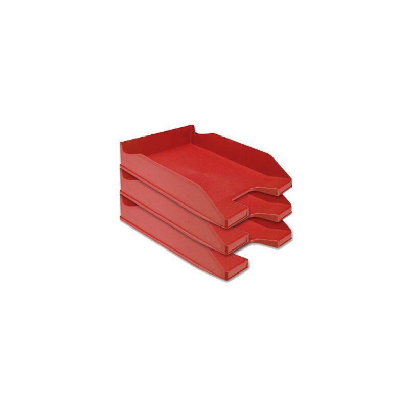 Bandeja sobremesa plastico q-connect rojo opaco (pack de 6 uds.)