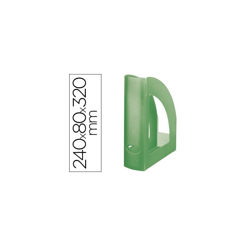 Revistero plastico q-connect verde translucido